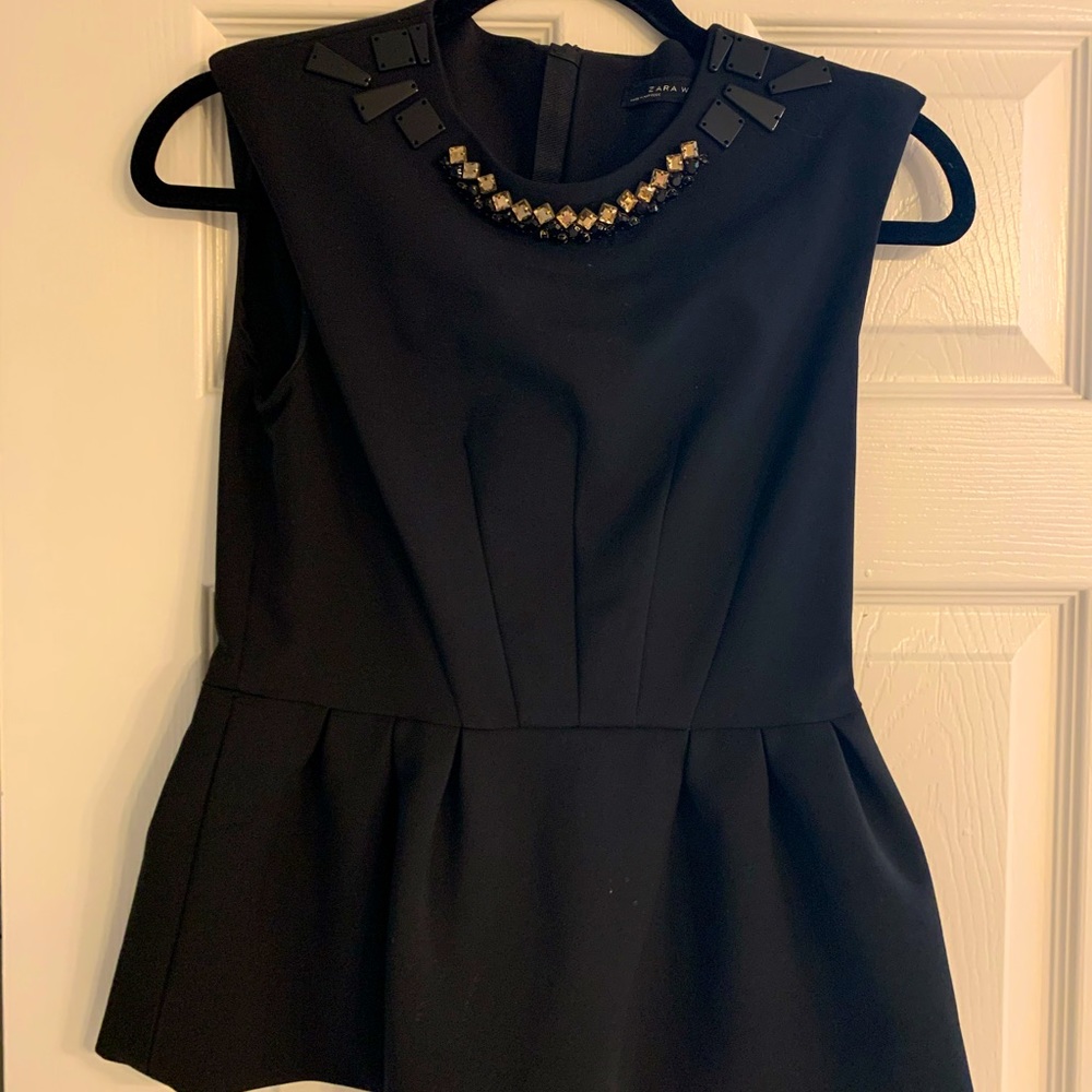 Zara embellished peplum top - Picture 2 of 2